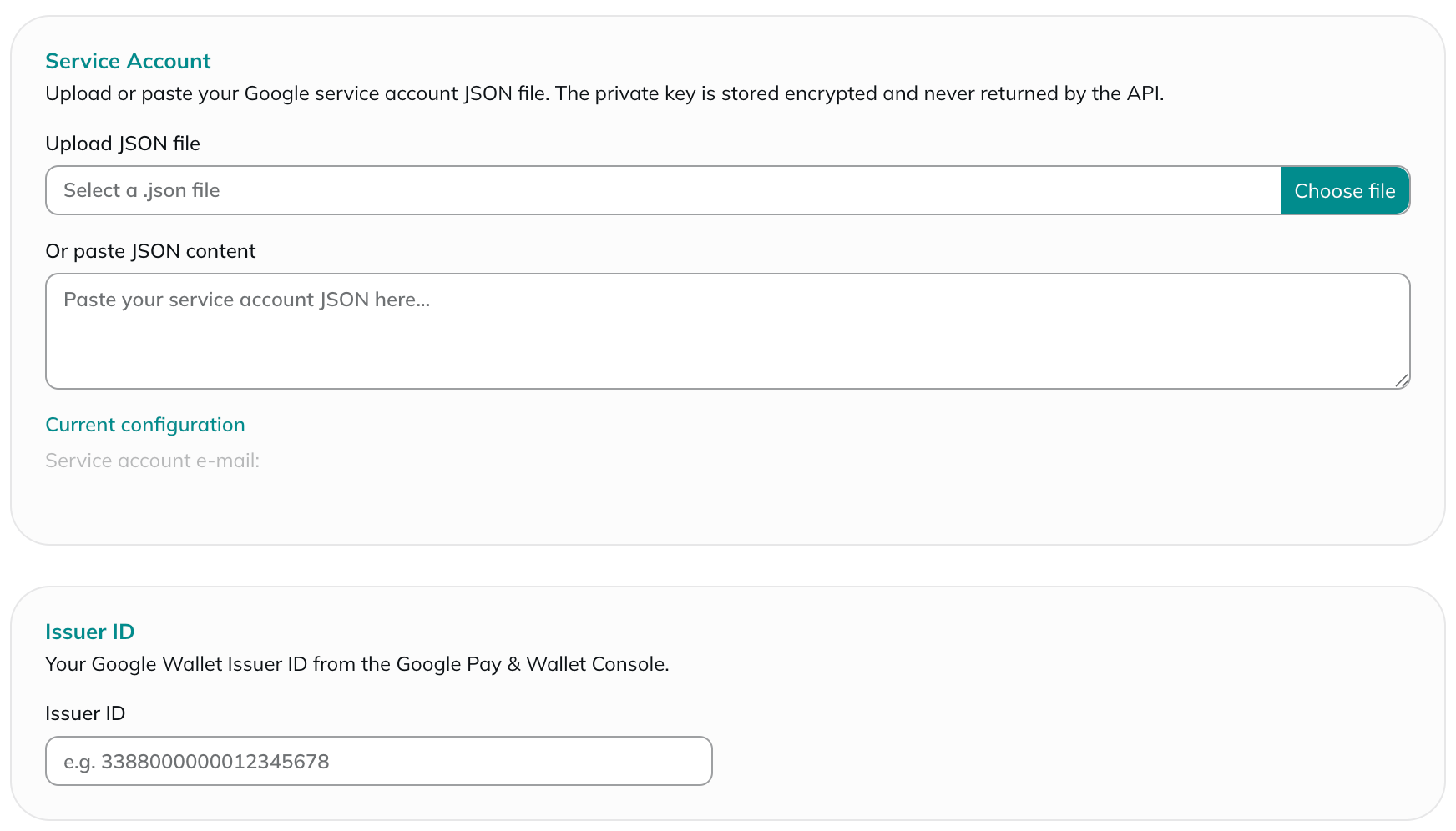 Service account and issue identifier